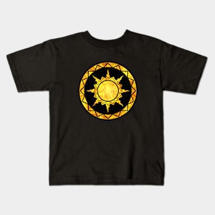 Atlantean Sun on Black Kids T-Shirt